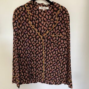 Diane von Furstenberg silk paisley button down
